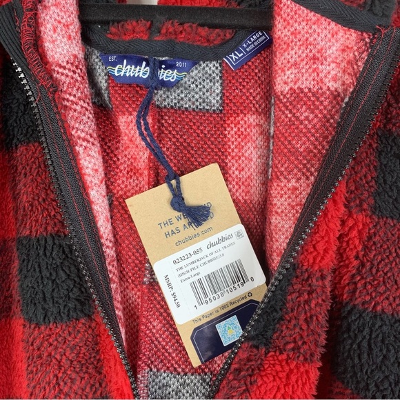 💛Chubbies Men The Lumberjack of All Trades Romper Red Buffalo Check Size XL - Picture 5 of 6